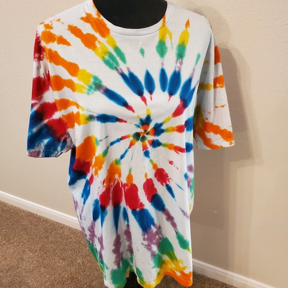 Tie dye boho style unisex T shirt size XL. 100% soft cotton. - Picture 2 of 11